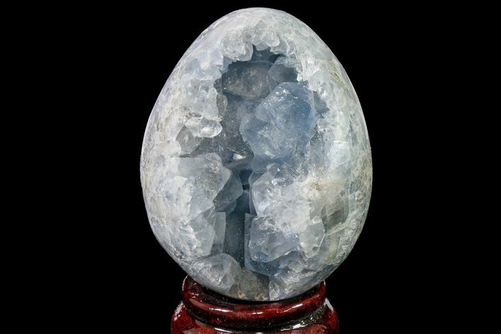 Crystal Filled Celestine (Celestite) Egg Geode - Madagascar #161201